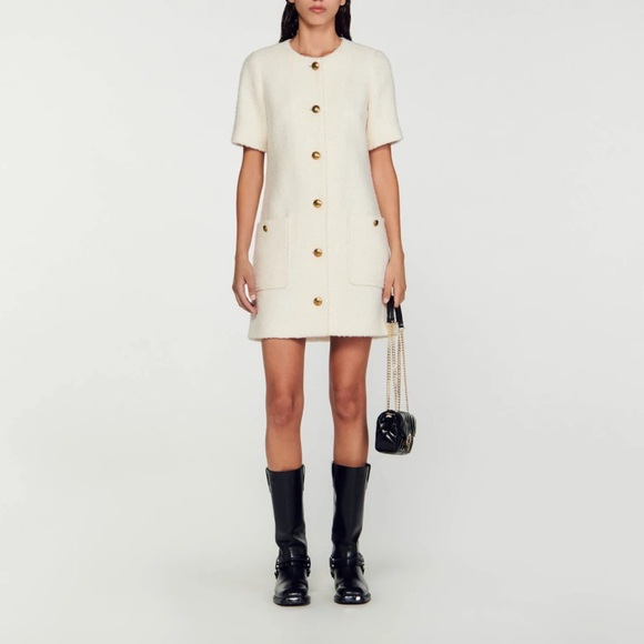 Sandro Dresses & Skirts - Sandro short tweed dress Size 34